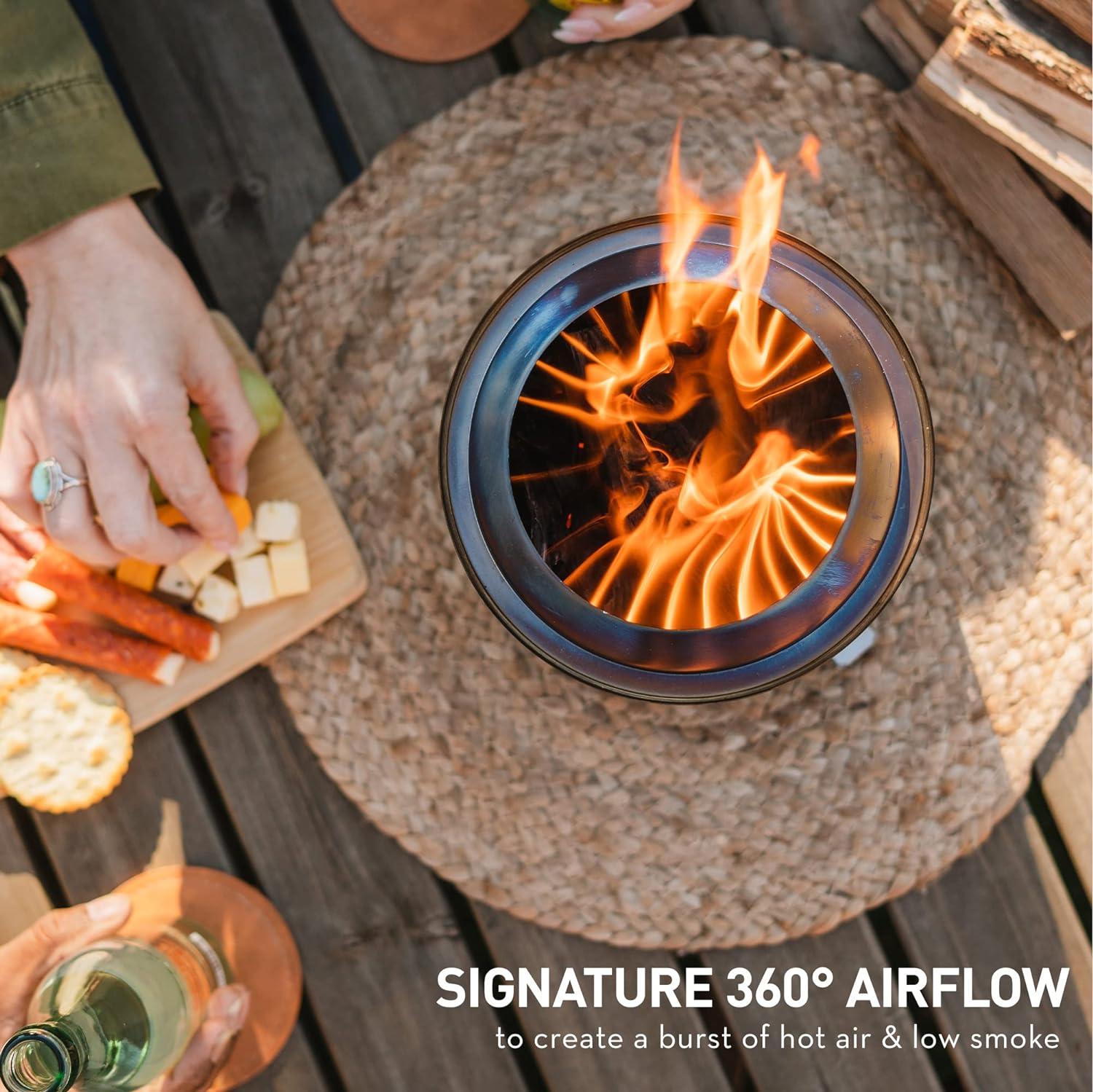 Solo Stove Mesa XL Stainless Steel Tabletop Fire Pit - Portable Outdoor Camping Fire Pit for Backyard, Patio, Deck & RV Travel