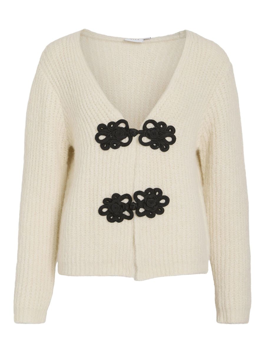 Mandy Cardigan for Women - Soft & Cozy Knit Sweater in Birch & Black Colors | Perfect for Fall, Winter & Casual Outfits