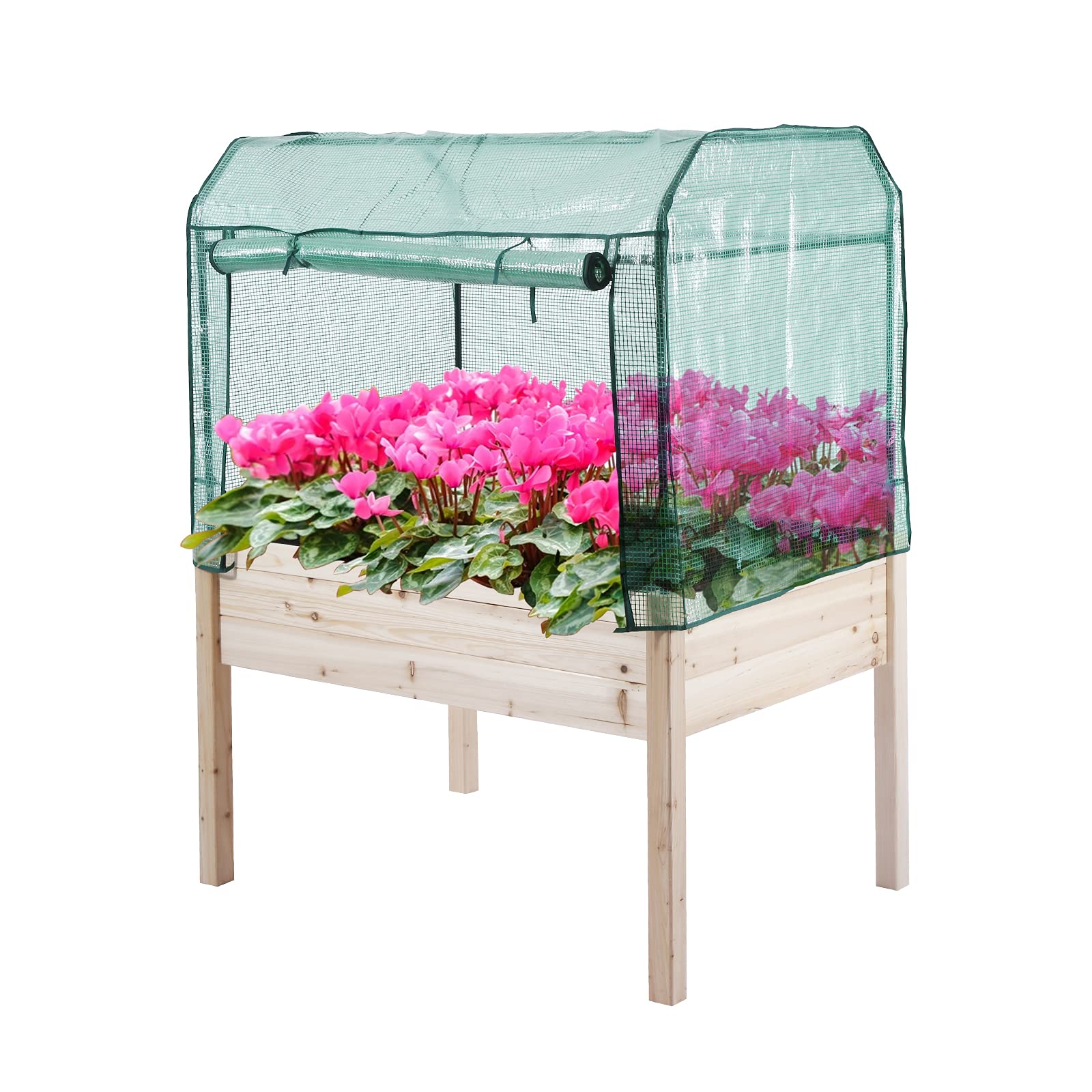 Elevated Raised Garden Bed with Legs & Screen Cover - 34