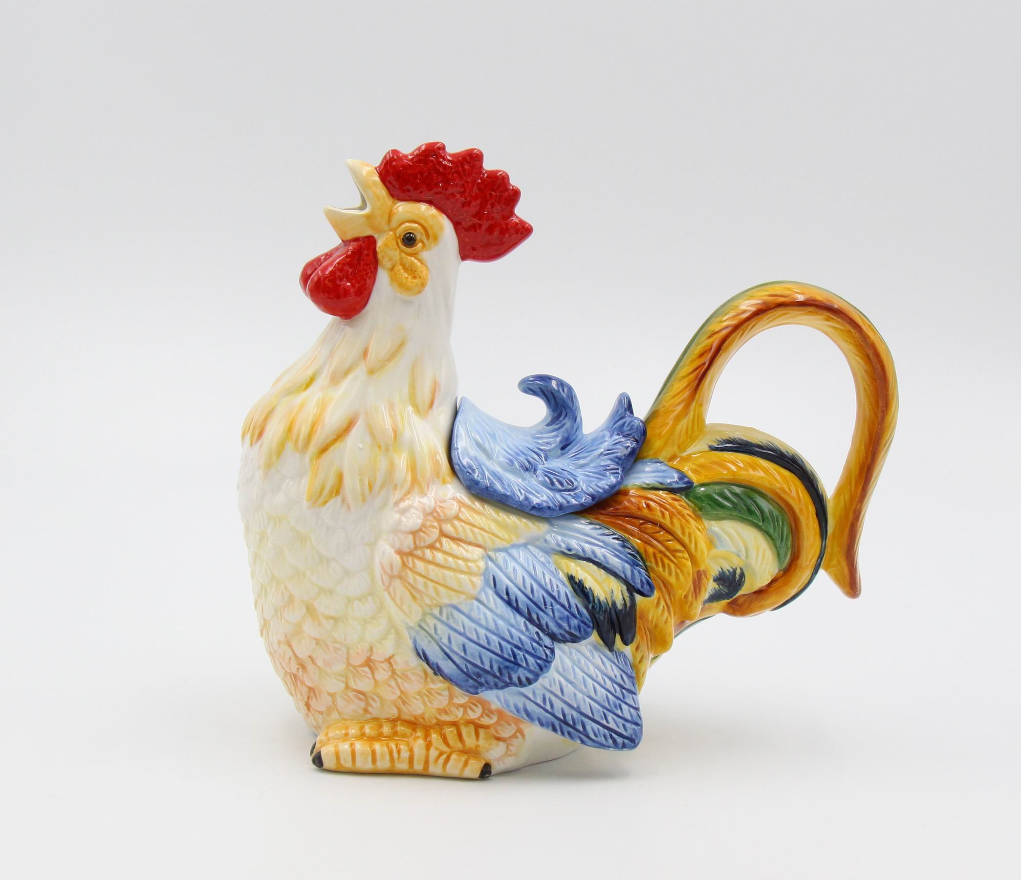 Colorful Ceramic Rooster Teapot - 8.5 Inch Handcrafted Tea Pot with Unique Design - Perfect for Afternoon Tea, Home Decor & Gift Giving