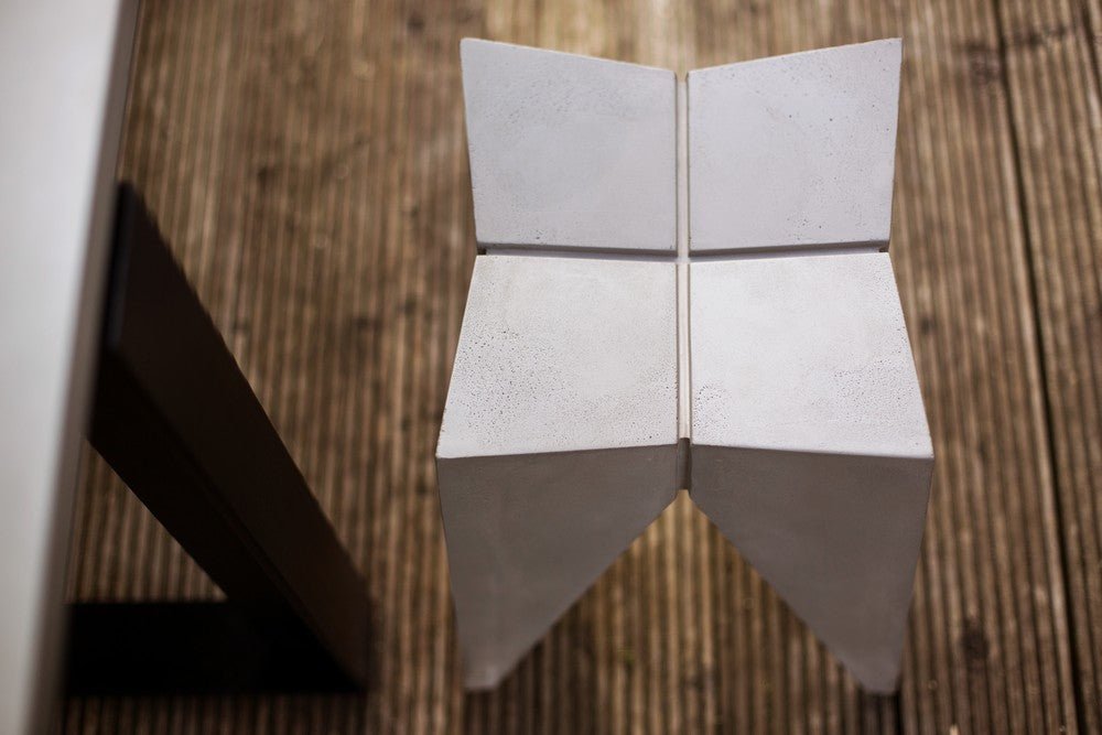 Lyon Beton Bridge Stool - Modern Concrete Stool for Home, Office & Outdoor Use - Durable & Stylish Seating Solution