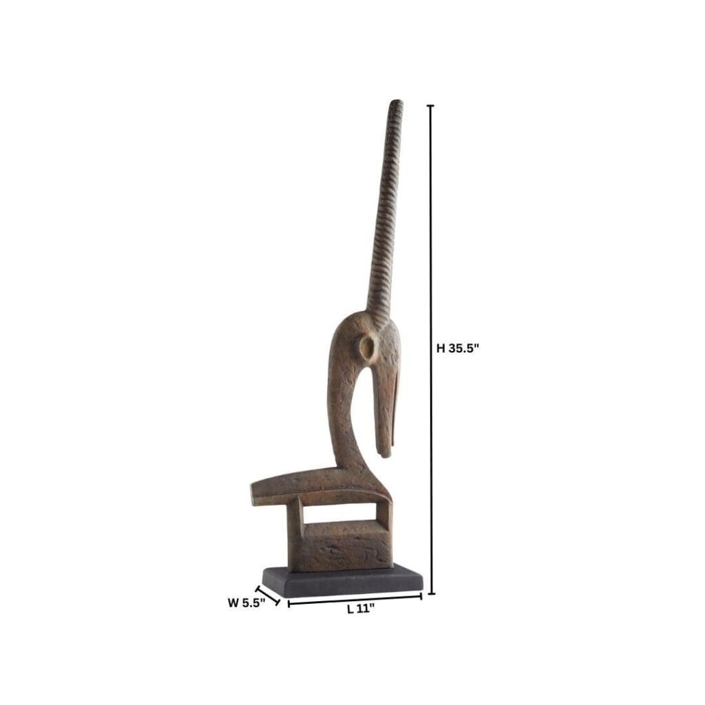 Cyan Design 11670 Springbok Chi Wara Handcrafted Rustic African Wooden Sculpture - Tribal Home Decor for Living Room, Office & Gift Giving