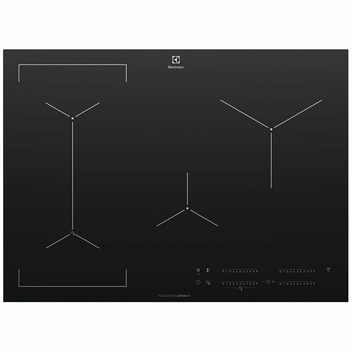 Electrolux 71cm 4-Zone Induction Cooktop EHI745BE - Fast Heating, Energy Efficient Stove for Modern Kitchens | Perfect for Home Cooking, Entertaining & Small Spaces