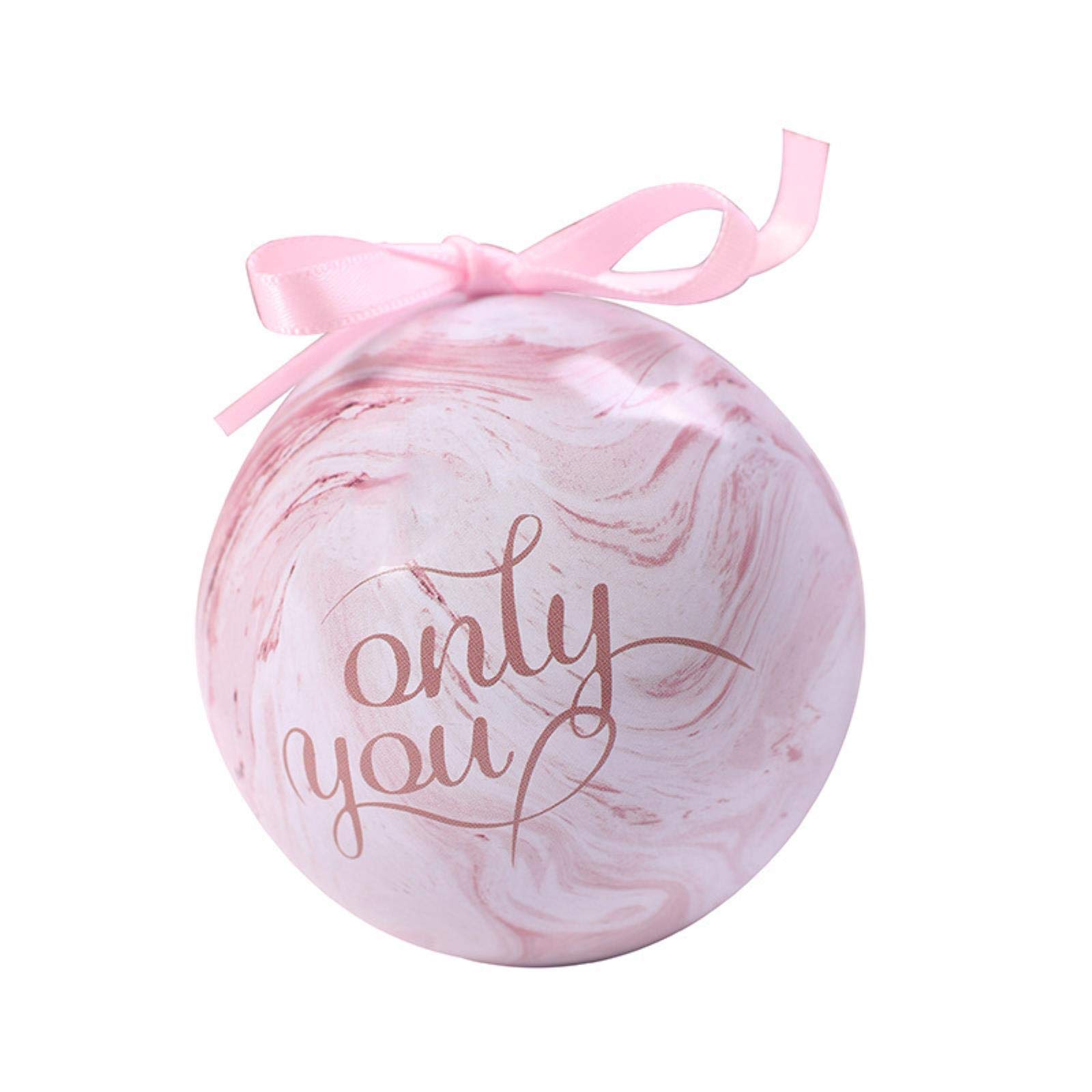 Elegant Pink Marble Tinplate Wedding Candy Box - 3.5