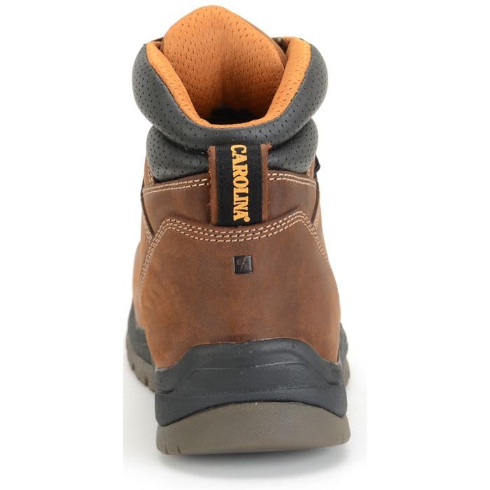 Carolina Bruno 6 Inch Waterproof Steel Toe Work Boots for Men - Slip Resistant Oil Proof Safety Shoes with Cushioned Insole & EVA Midsole, EH Rated - Ideal for Construction, Warehouse & Outdoor Work
