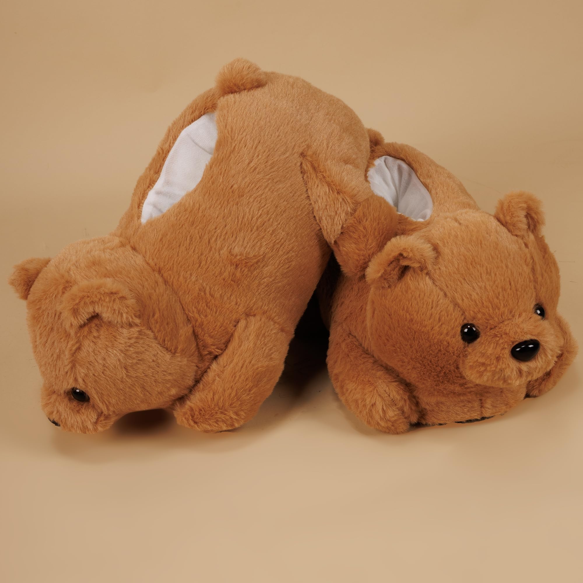 Warm Fuzzy Teddy Bear Slippers for Women & Men - Cozy Plush Animal House Shoes with Non-Slip Sole | Perfect Winter Indoor Slides for Home, Lounge & Gift Giving