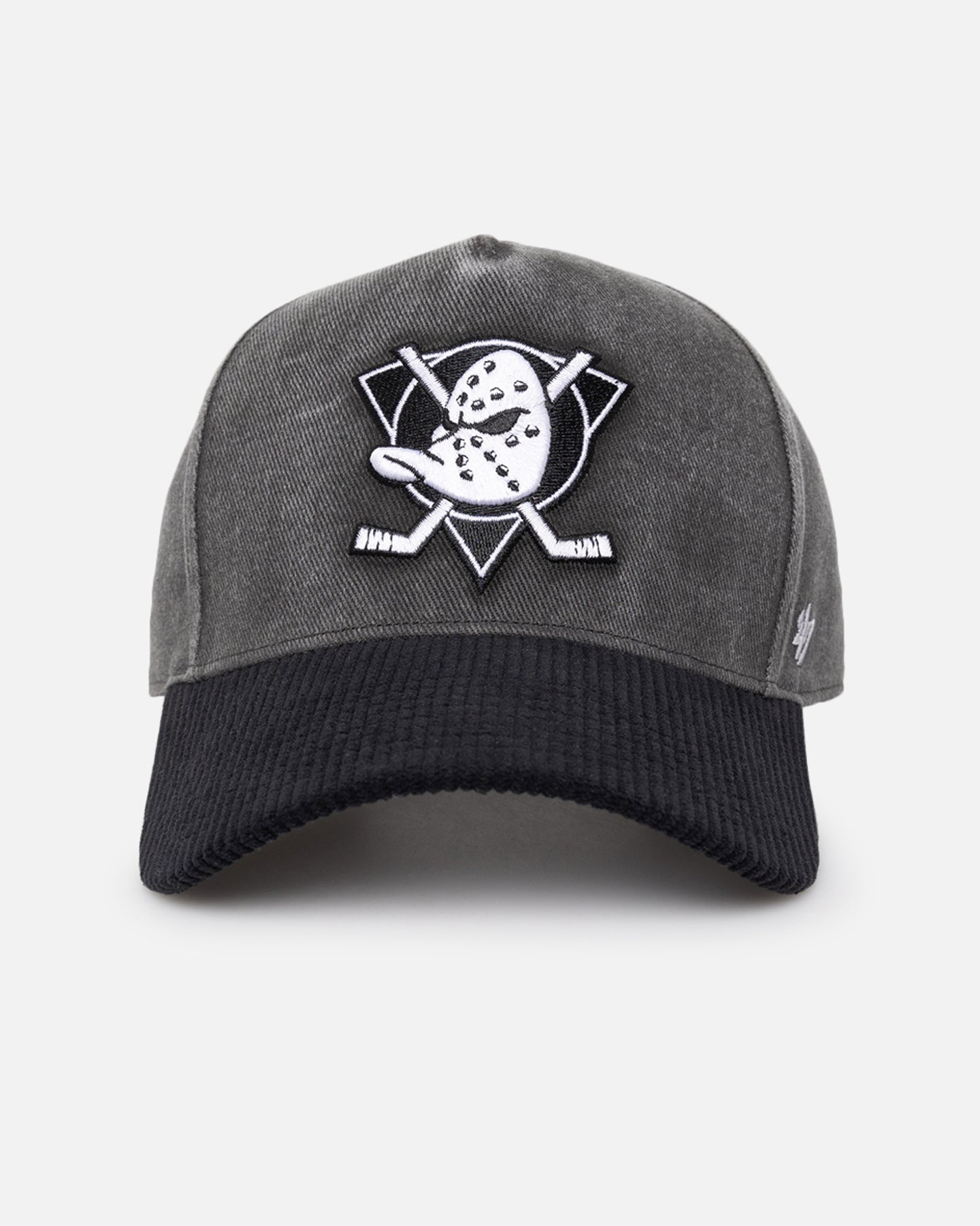 47 Brand Anaheim Ducks 'Apollo Corduroy' Snapback Hat - Black NHL Hockey Cap for Men & Women - Perfect for Game Day, Sports Events & Casual Wear
