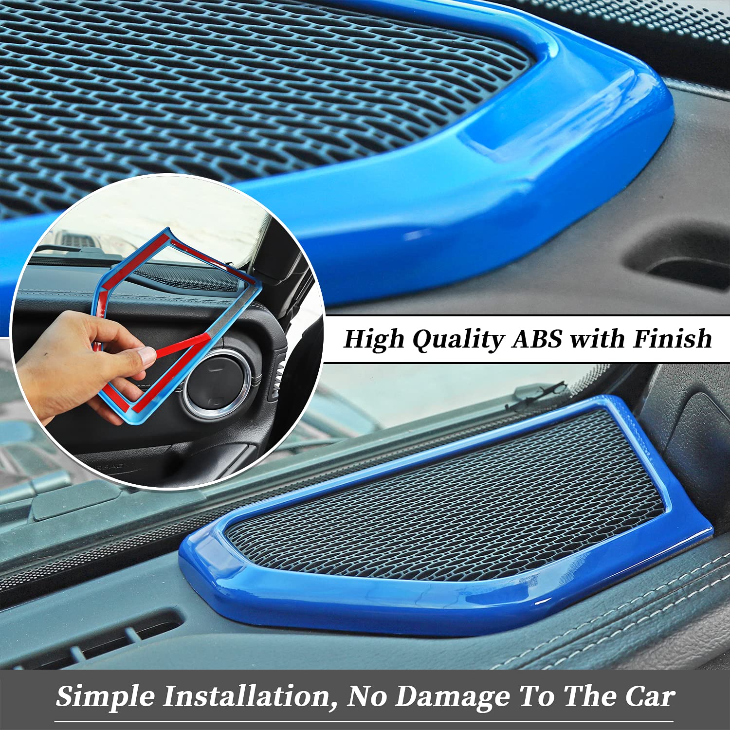 Jeep Wrangler JL JLU & Gladiator JT A-Pillar Speaker Cover Trim - Interior Accessories for 2018-2024 Models (Blue) | Upgrade Your Ride's Style & Protection