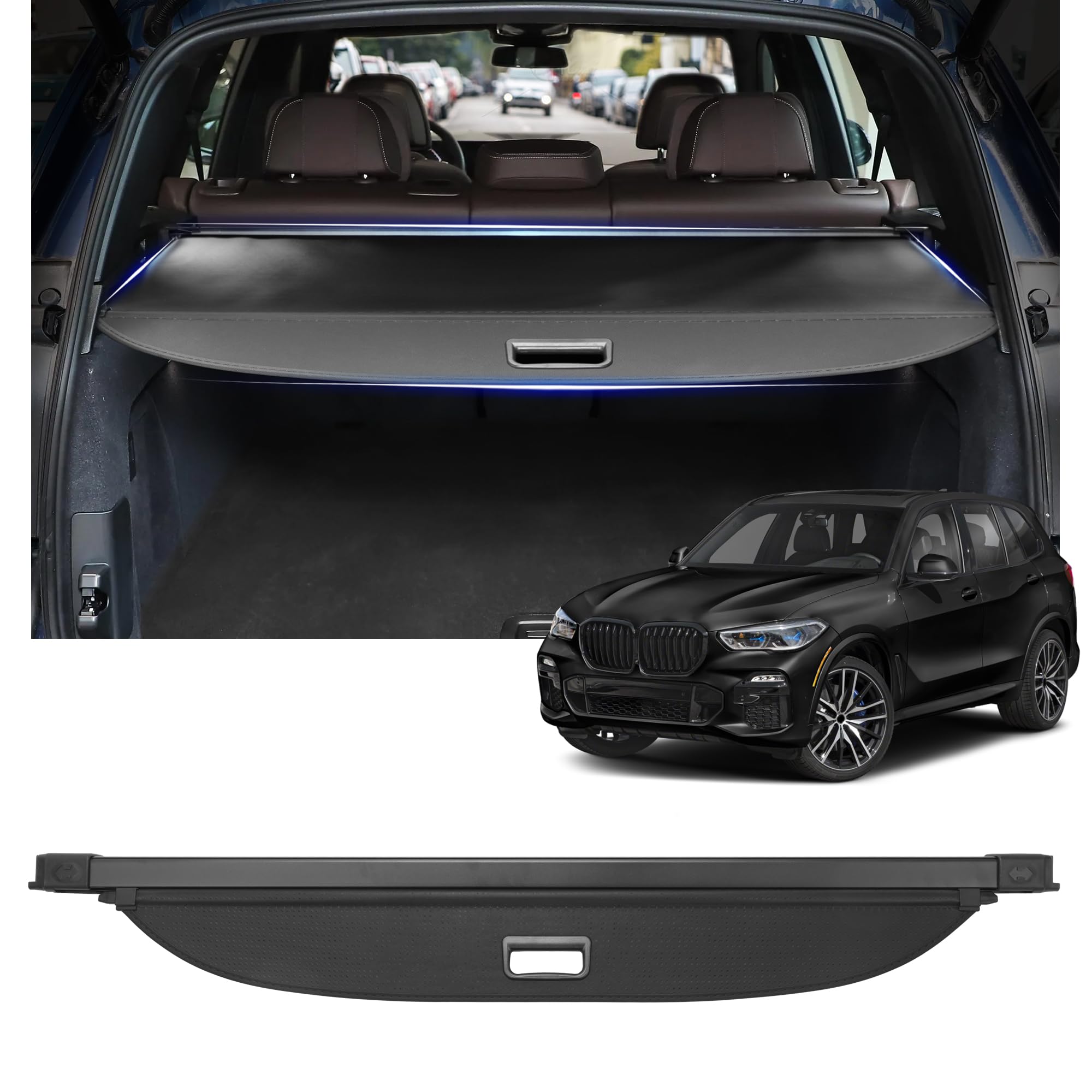 Premium Retractable Cargo Cover for BMW X5 (2019-2024) - Universal Trunk Liner, Luggage Security Shield & UV Protection | Perfect for Road Trips, Grocery Hauling & Outdoor Adventures