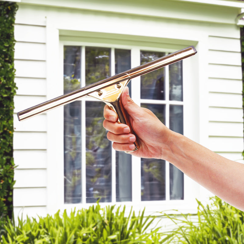 Moerman Brass Squeegee Complete - Professional Window Cleaning Tool for Home & Commercial Use - Perfect for Glass Doors, Shower Screens, and Storefront Windows