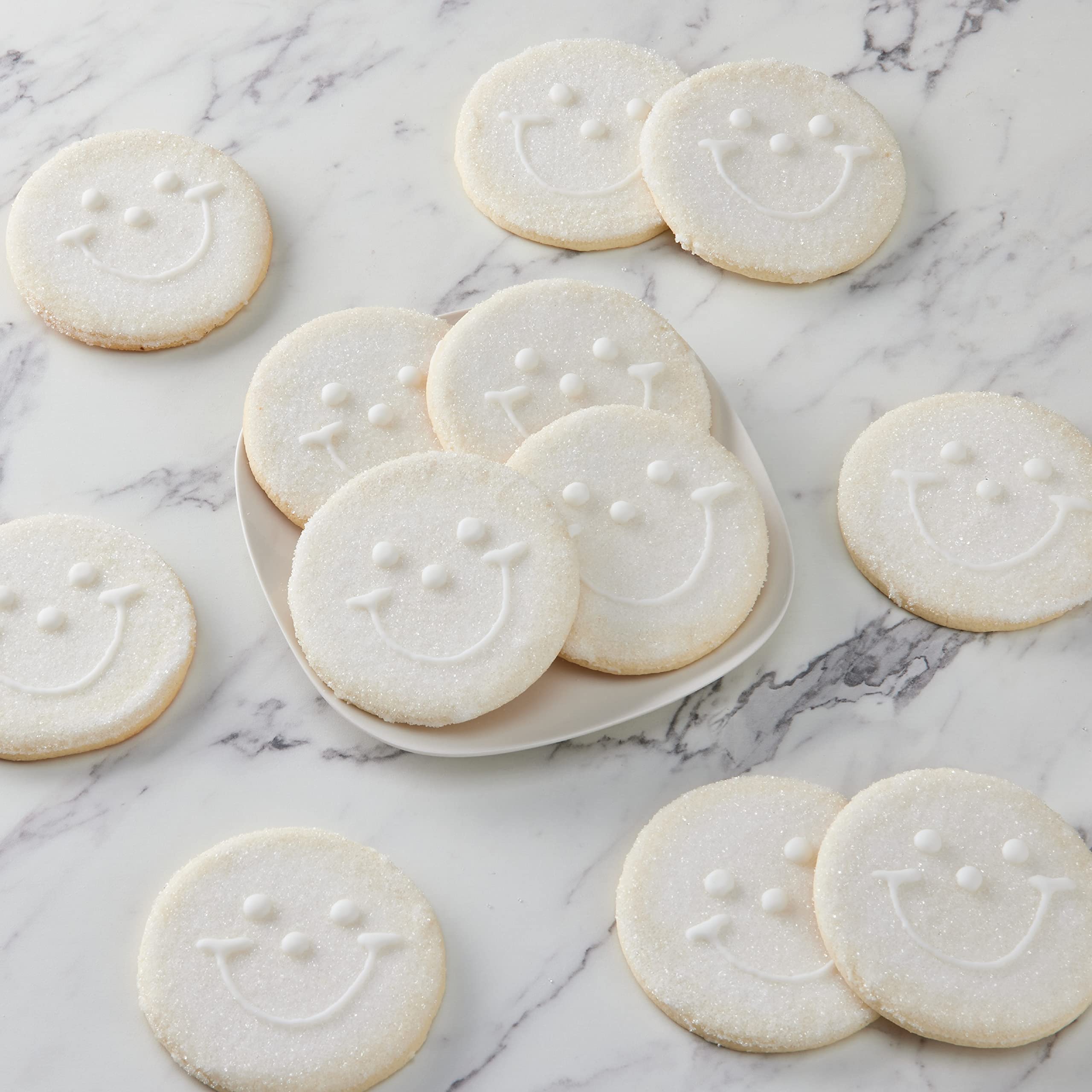 24-Pack Sparkling White Wedding Smiley® Sugar Cookies - Perfect for Bridal Showers, Anniversary Celebrations & Holiday Gift Giving