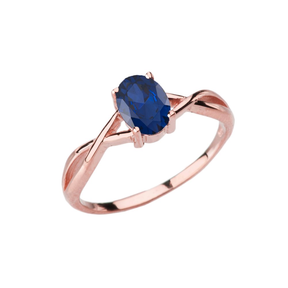 14K Rose Gold Twisted September Birthstone Solitaire Ring - Elegant Engagement & Promise Ring for Women, Perfect for Anniversaries, Proposals & Special Occasions