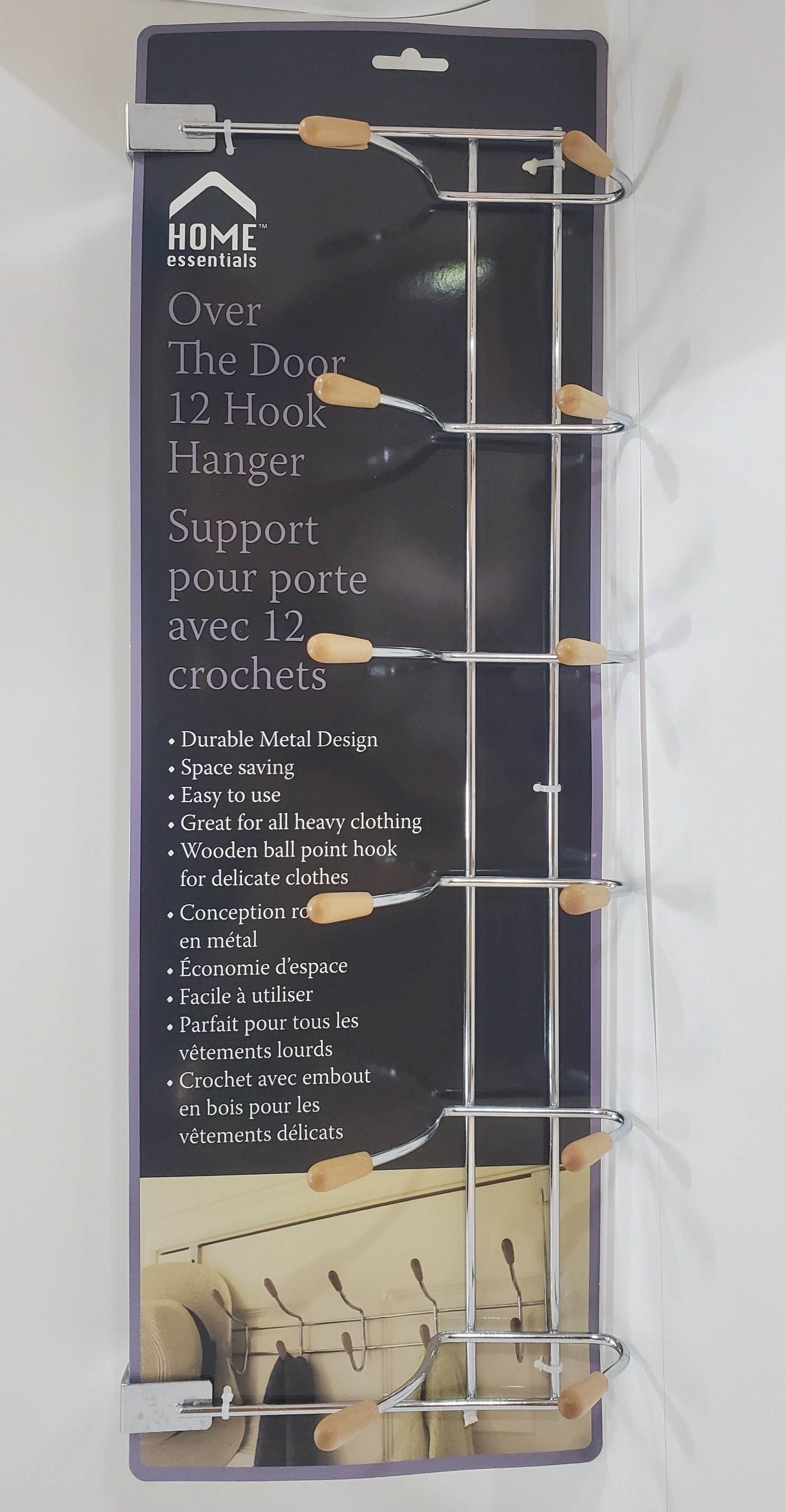 Over The Door 12 Hook Hanger - Space Saving Organizer for Coats, Hats & Bags | Perfect for Bedroom, Bathroom & Entryway Organization