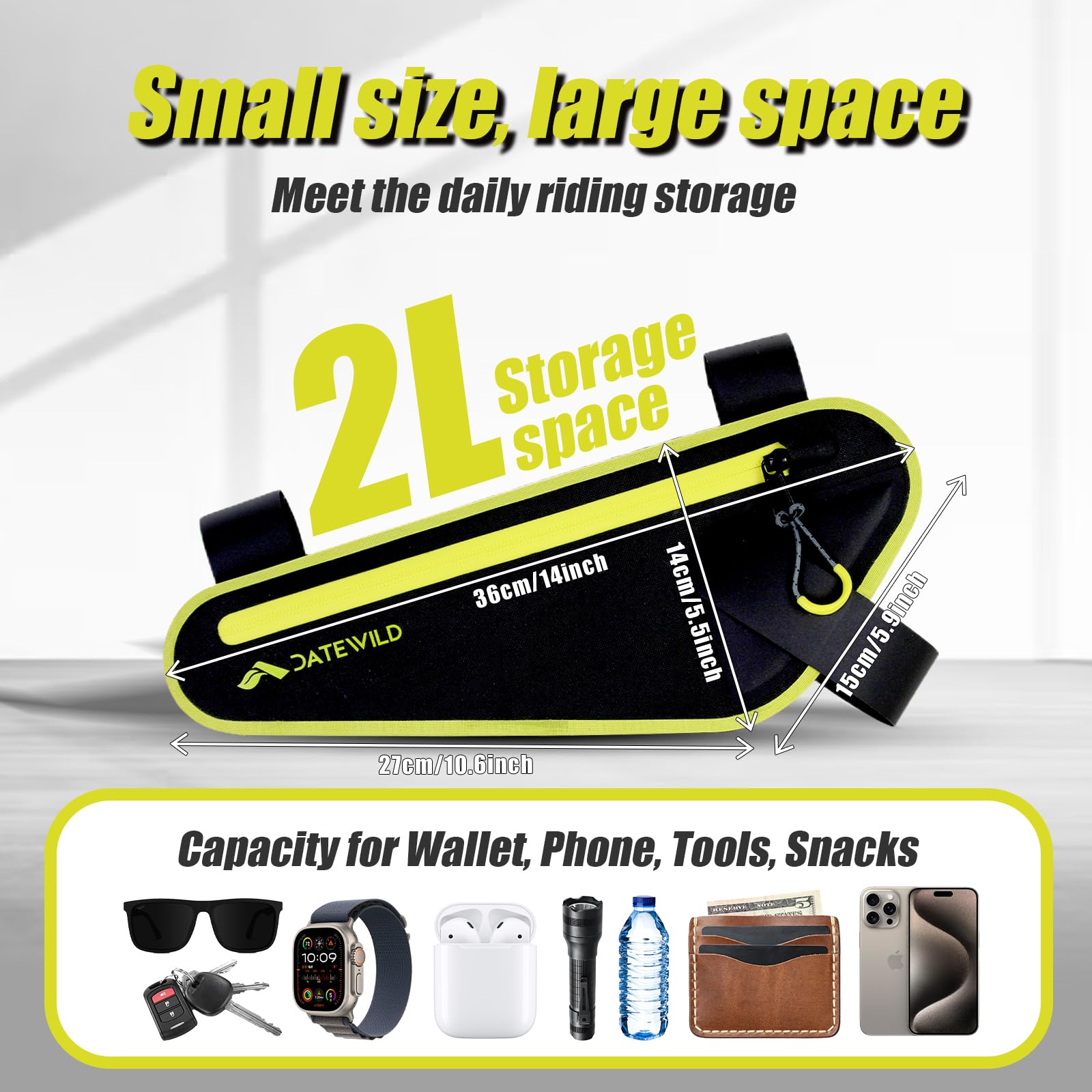 Waterproof Bike Frame Bag - Large Capacity Bicycle Storage for Phone, Glasses, Wallet & Keys | Durable Cycling Accessories for Road Bikes & Commuting | Perfect for Daily Rides, Urban Commuting & Outdoor Adventures