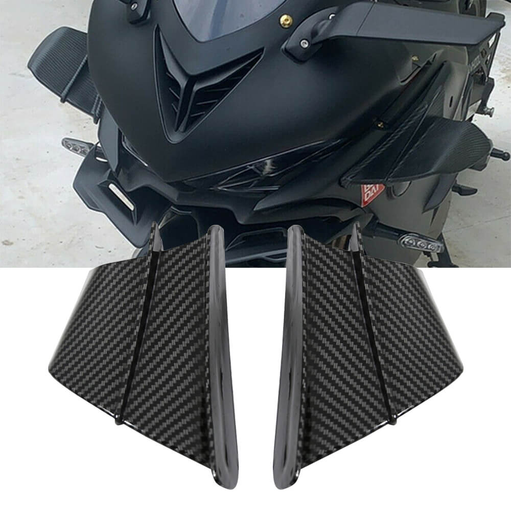 Carbon Fiber ABS Motorcycle Winglets - Universal Aerodynamic Spoiler Wings for Enhanced Stability & Performance | Perfect for Sport Bikes & Racing Modifications