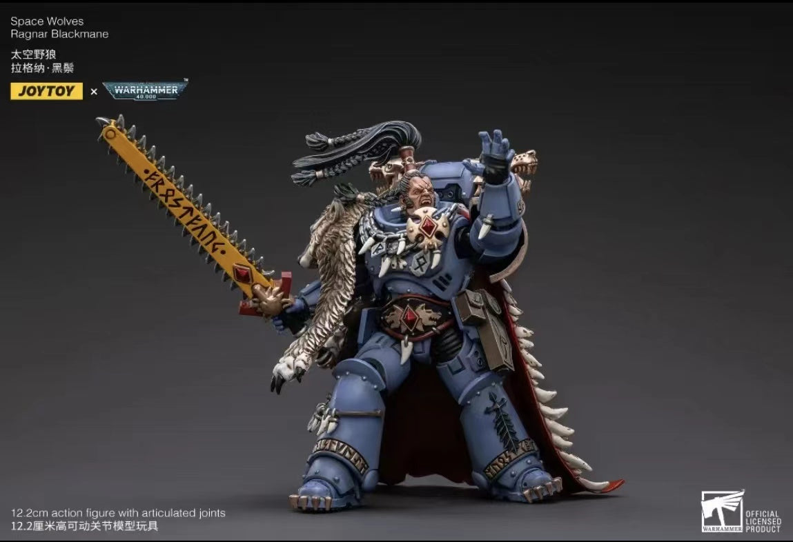 Pre Order JOYTOY 1/18 Scale Warhammer 40K Space Wolves Ragnar Blackmane Action Figure - Reissue Collectible Model for Display & Tabletop Gaming