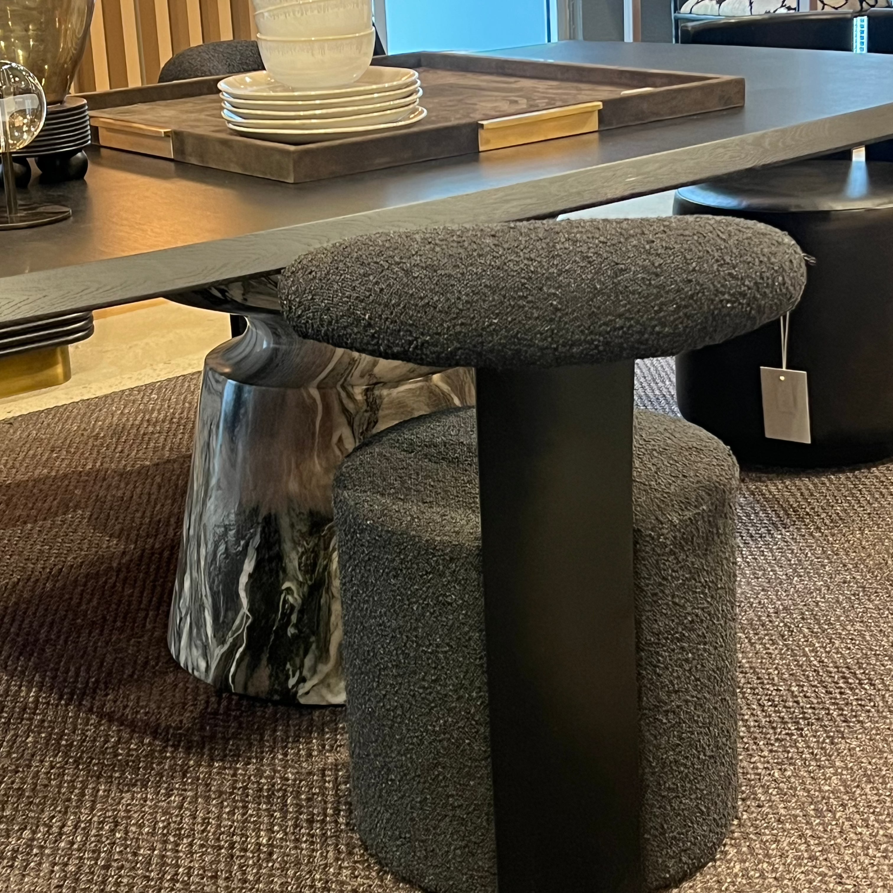 Ginni Chair - Charcoal Boucle Fabric Upholstered Accent Chair for Living Room, Bedroom, or Office - Modern Comfortable Seating with Soft Textured Fabric
