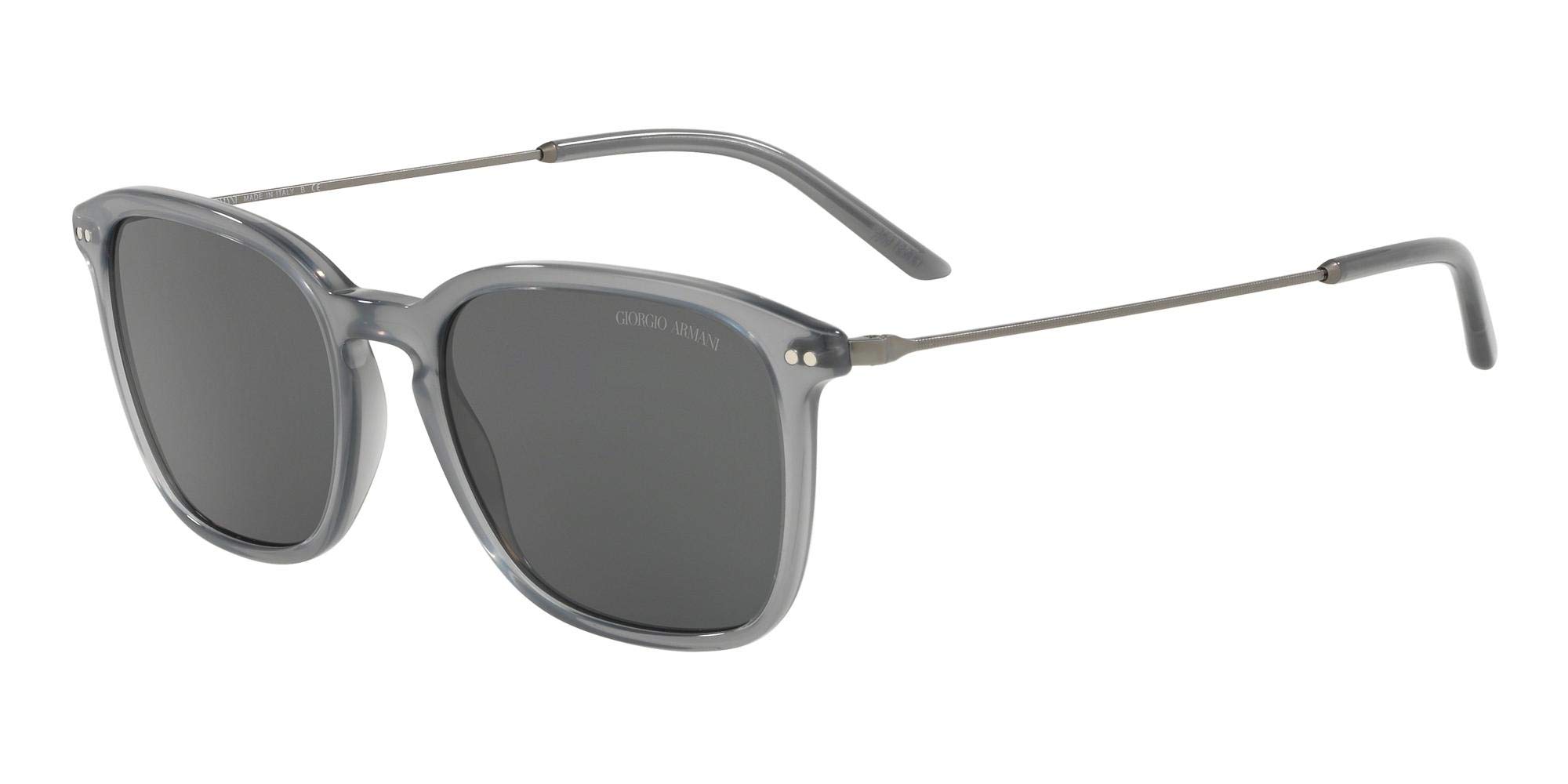 Giorgio Armani AR 8111 568187 Opal Grey/Grey Polarized Sunglasses for Women - UV Protection Fashion Shades for Driving, Beach & Outdoor Activities