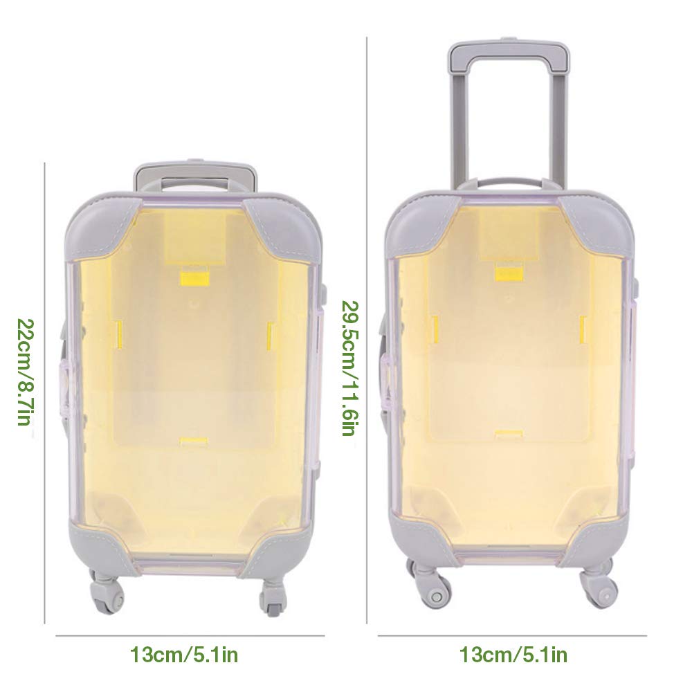 False Eyelashes Packaging Box - Mini Trolley Luggage Style Jewelry Storage Organizer Case (Yellow) | Perfect for Makeup Artists, Beauty Salons & Travel Accessories Organization