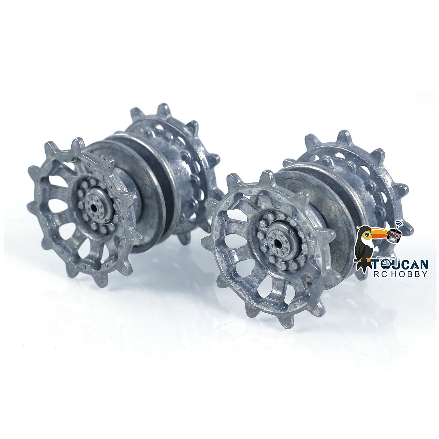 Metal Idler Sprockets & Driving Wheels Replacement Parts for 1/16 Heng Long RC Tank - Compatible with Radio Controlled Military Vehicles Like Panzer Challenger II 3908 - Perfect for RC Tank Repair, Upgrades & Maintenance