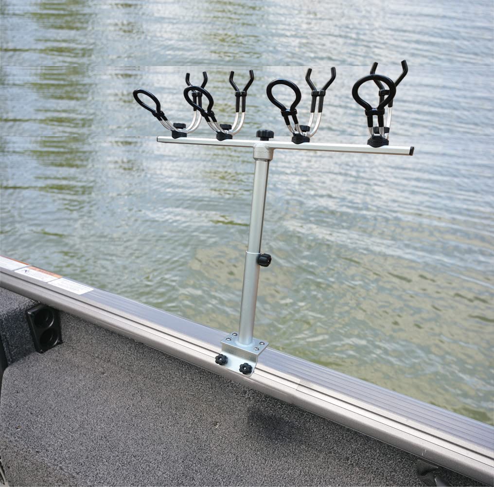 Brocraft Crappie Fishing Rod Holder System - Adjustable Gunnel Track Mount for Boats & Kayaks - Secure Rod Storage for Freshwater & Saltwater Fishing