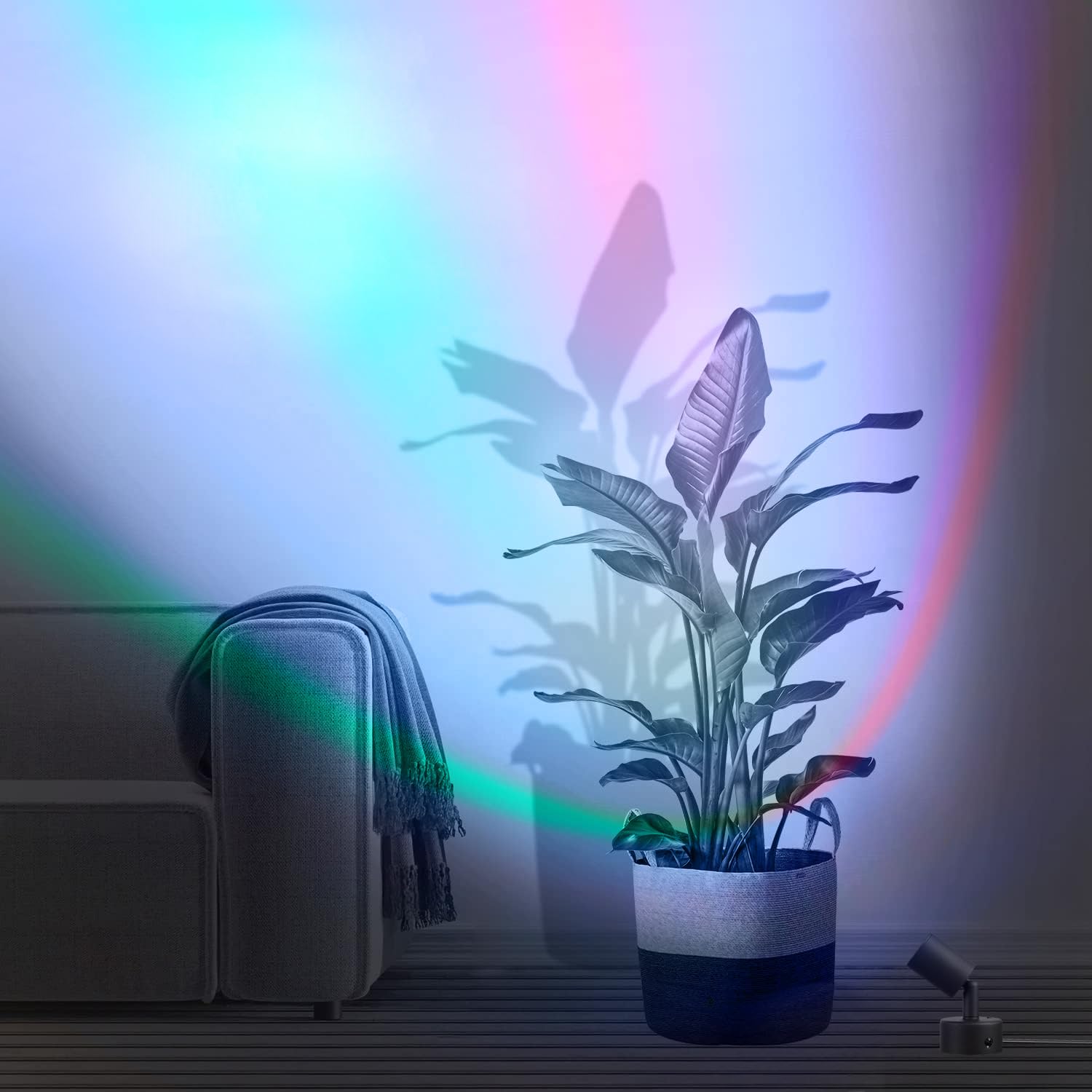 2 Pack RGBW LED Spot Lights - Remote Control Accent Lighting for Indoor Plants & Decor