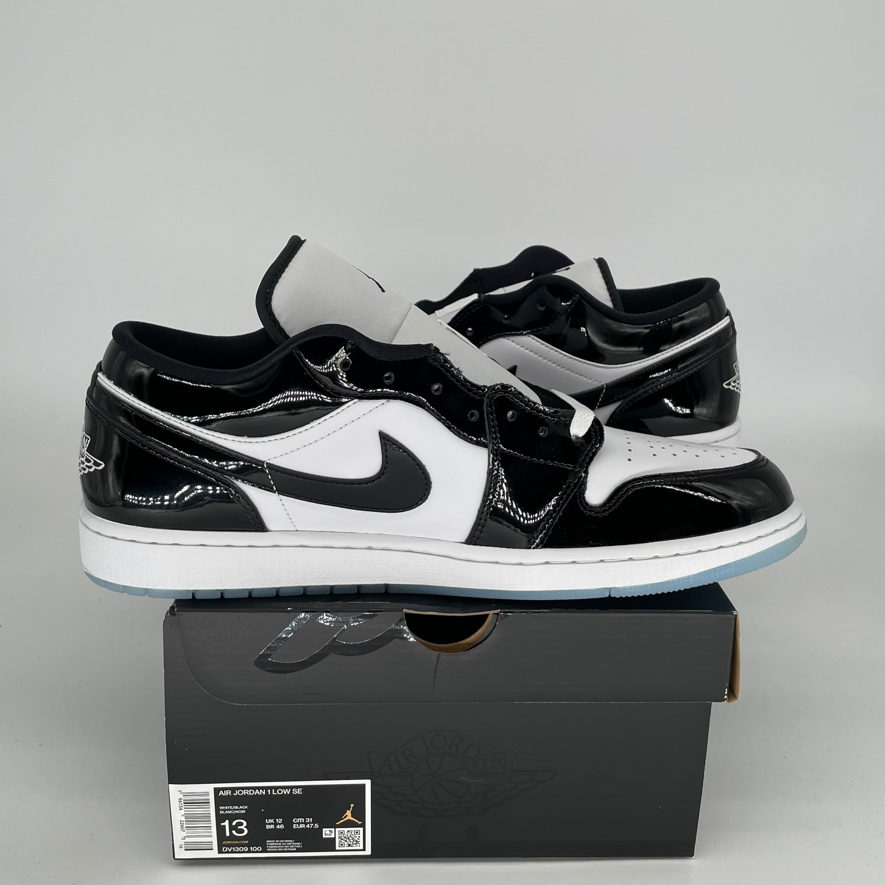 AIR JORDAN 1 LOW CONCORD MEN'S SNEAKERS - SIZE 13 (DV1309-100) - Authentic Retro Basketball Shoes for Casual Wear & Street Style