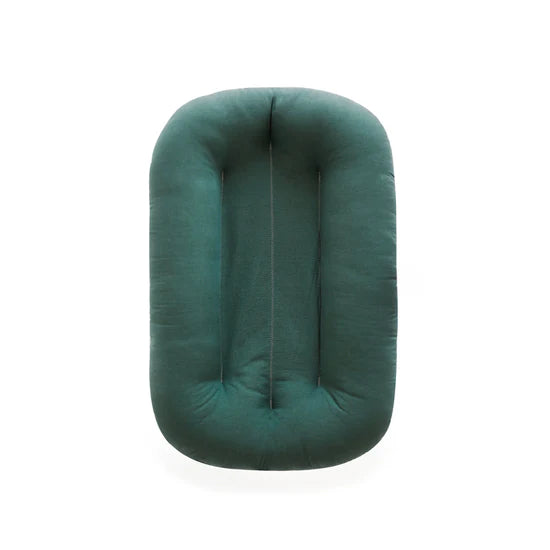 Organic Baby Lounger - Snuggle Me Moss Green Infant Cuddle Nest for Safe & Cozy Napping, Breastfeeding & Playtime - Perfect for Newborns & Toddlers at Home or On-The-Go