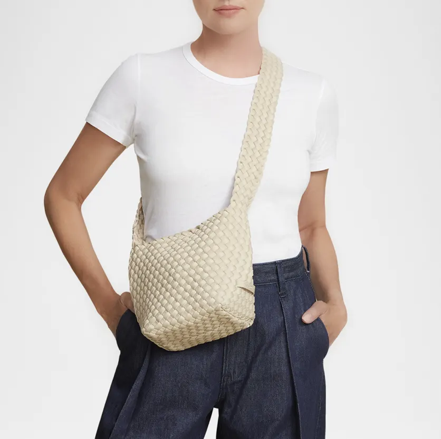Naghedi Ecru Laguna Crossbody Bag for Women - Stylish & Lightweight Purse for Everyday Use, Travel & Shopping