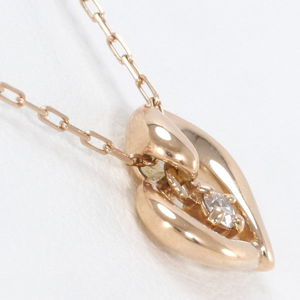 4℃ K10PG Diamond Pendant Necklace - Elegant 14K Gold Plated Jewelry for Women, Perfect for Weddings, Anniversaries & Special Occasions