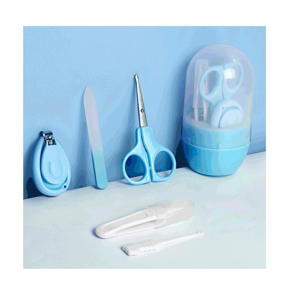 XUHUI Baby Nail Clippers Set with Cute Case - Newborn Infant Nail Trimmer Kit Includes Nail Clipper, Scissors, File & Tweezers - Safe Manicure Pedicure Tools for Toddlers (Blue) | Perfect for Gentle At-Home Baby Nail Care & Travel Essentials