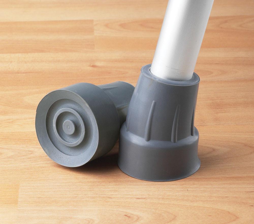 7/8 Inch Gray Crutch Tips - Non-Slip Rubber Replacement Tips for Canes & Walkers - Perfect for Indoor & Outdoor Use