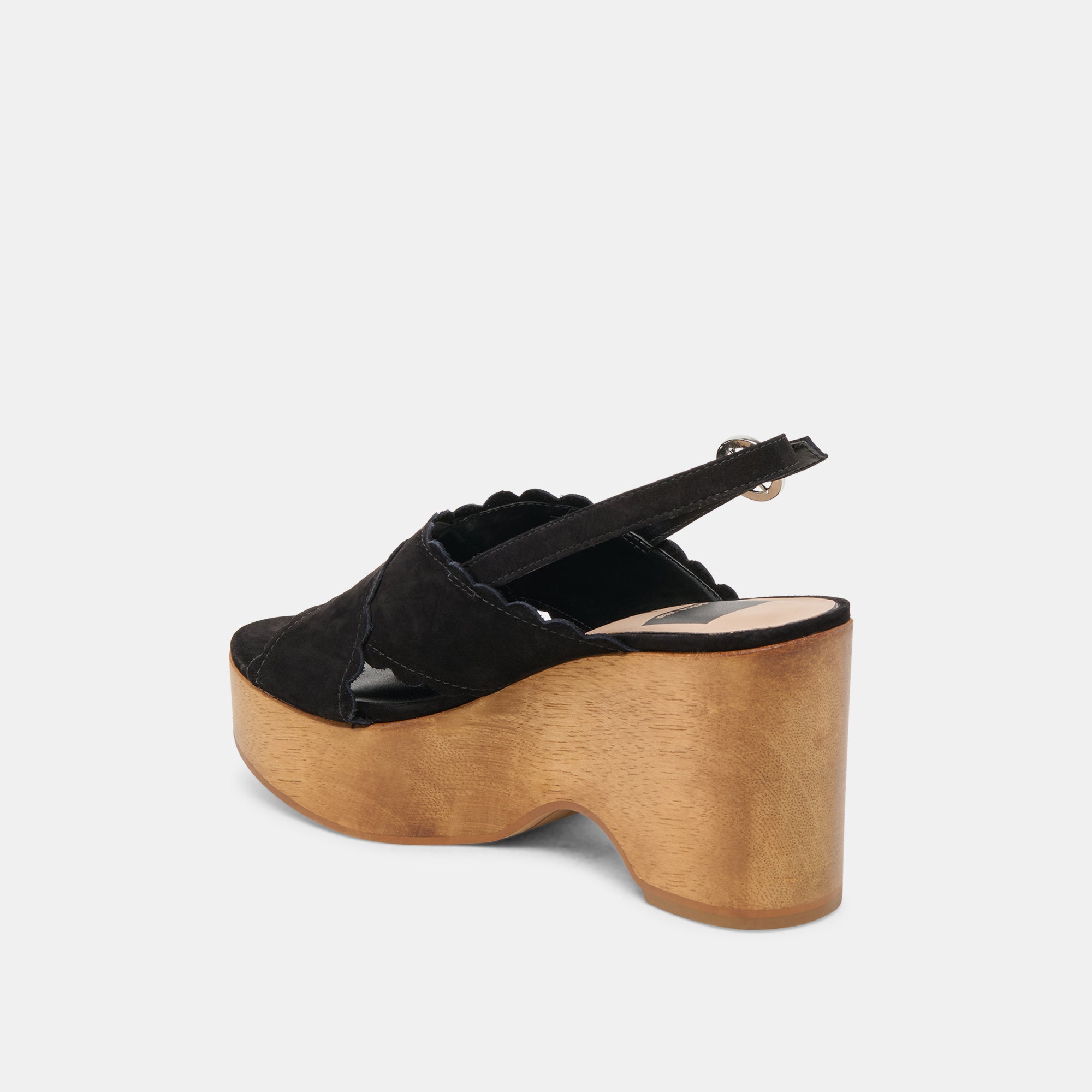 DILION Women's Black Nubuck Wedge Sandals - Comfortable Casual & Dressy Shoes for Summer, Beach, and Office Wear
