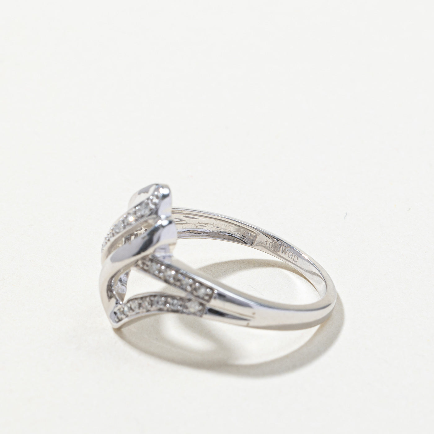 0.10ctw Bypass Diamond Ring - Size 7.5 | Elegant Wedding Band, Anniversary Gift for Her | Perfect for Engagement, Proposals & Special Occasions