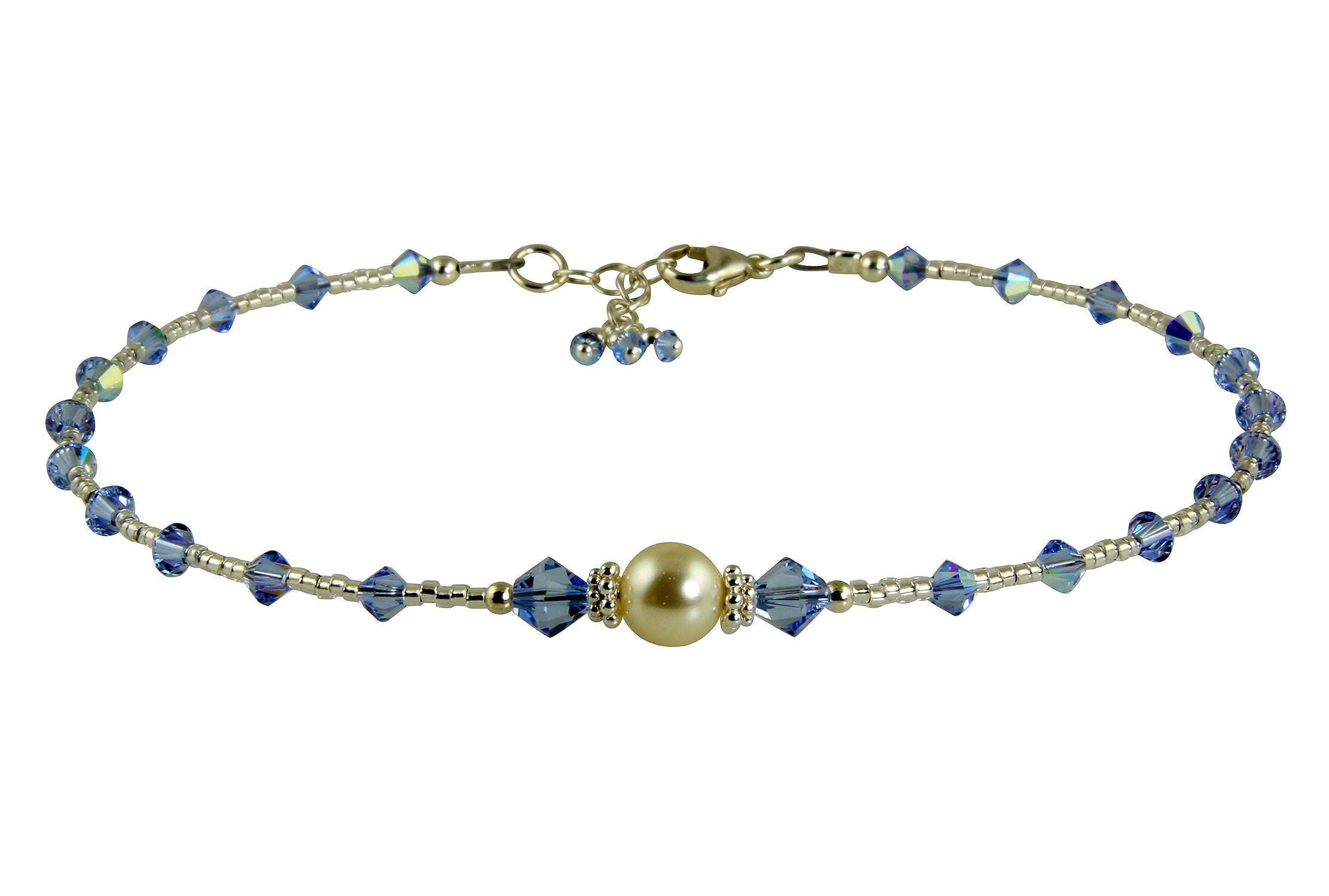 Elegant Light Blue Wedding Sapphire Anklet - Dainty Bridal Jewelry for Beach Weddings & Special Occasions