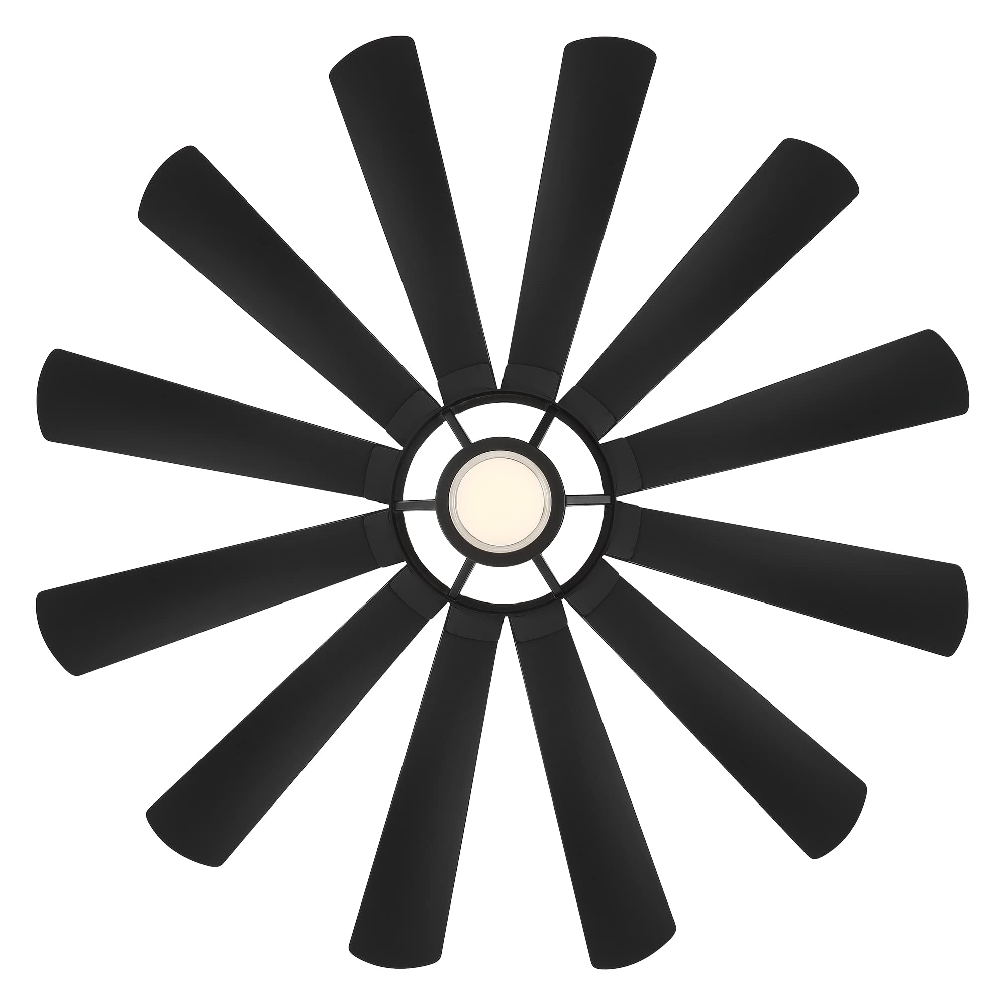 Wyndmill Smart 65in Matte Black Ceiling Fan with 12 Blades, 2700K LED Light Kit, Remote Control, Alexa & App Compatibility for Indoor and Outdoor Use in Living Rooms, Bedrooms, and Patios