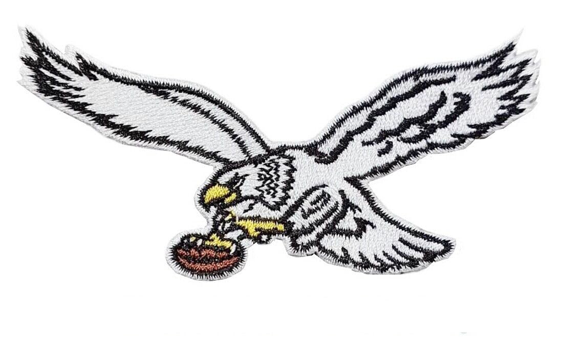 Premium Embroidered Rugby & American Football Patch - White Eagle Logo for Team Fans - Iron On & Sew On Applique for Jerseys, Hats, Bags | Perfect for Sports Fans, DIY Customization & Fan Gear