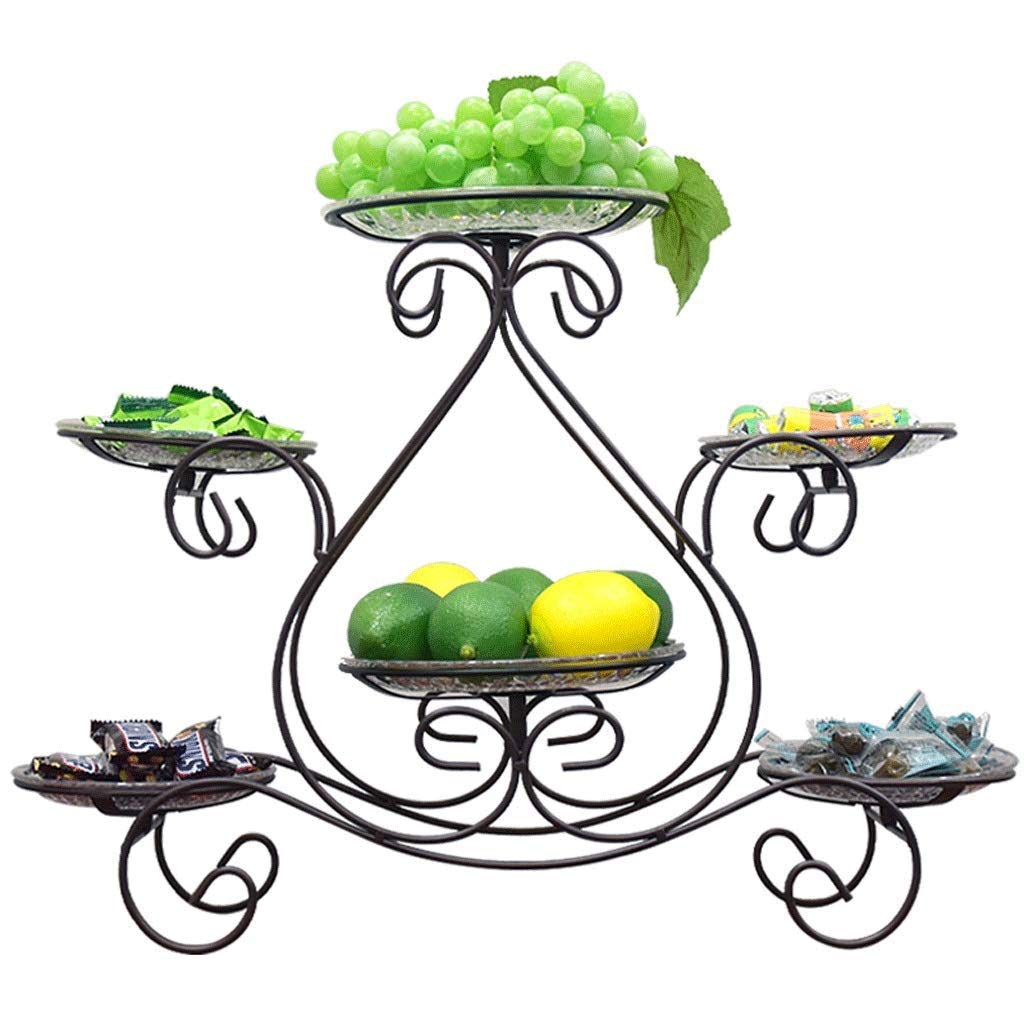 Strawberry Fruit Tray - 3-Tier Metal Kitchen Storage Basket with Drain Holes for Fresh Fruits, Vegetables & Snacks - Perfect for Living Room, Dining Table & Countertop Organization