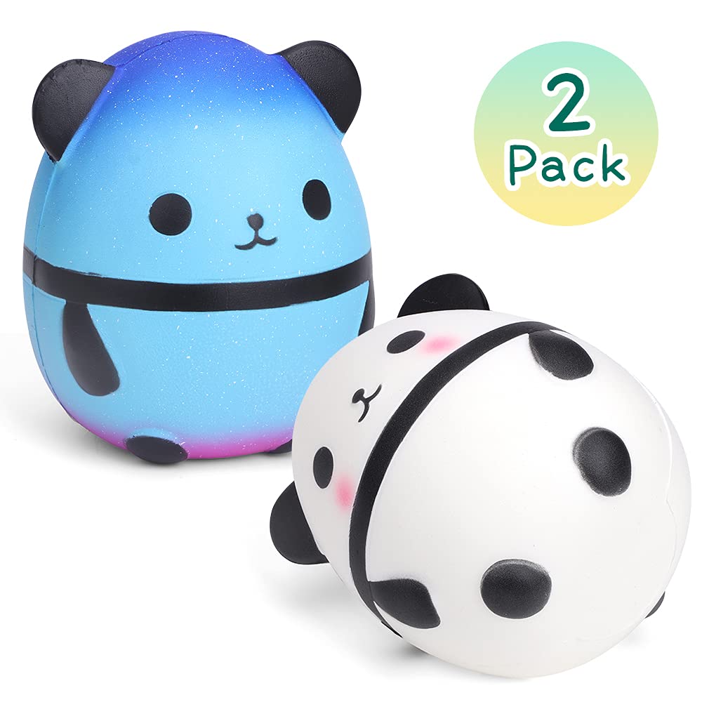 Jumbo Squishy Panda Egg Fidget Toys - Galaxy Panda Slow Rising Stress Relief Scented Mochi Squishies, Soft Pop Doll for Kids & Adults, Perfect for Christmas Gifts, Party Favors, Classroom Prizes, and Sensory Play