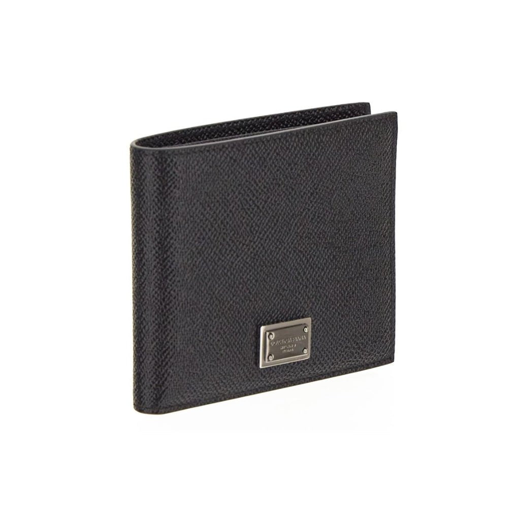 DOLCE & GABBANA Genuine Leather Bi-Fold Wallet for Men - Slim RFID Blocking Credit Card Holder - Perfect for Everyday Use & Travel Accessories