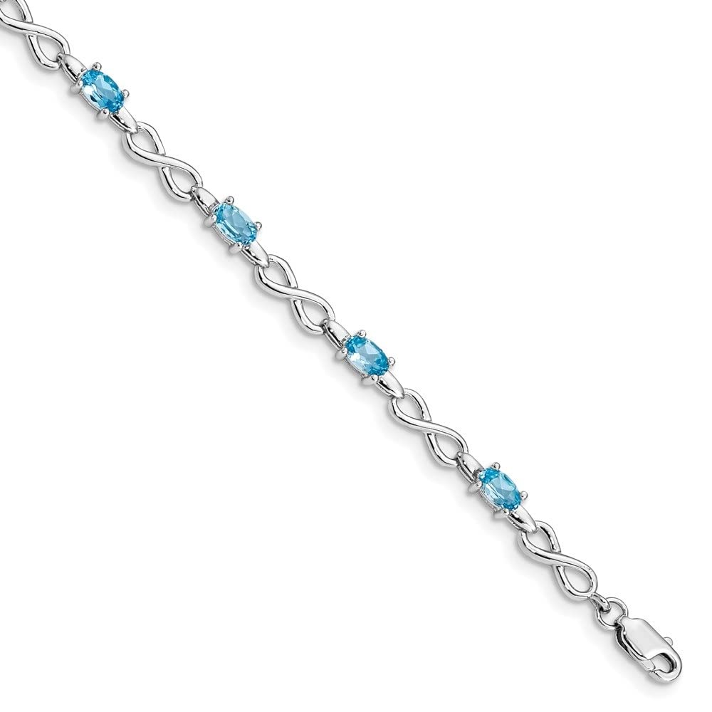 Elegant Sterling Silver Rhodium-Plated Gemstone Bracelet for Women - Perfect for Gifts, Parties & Everyday Wear