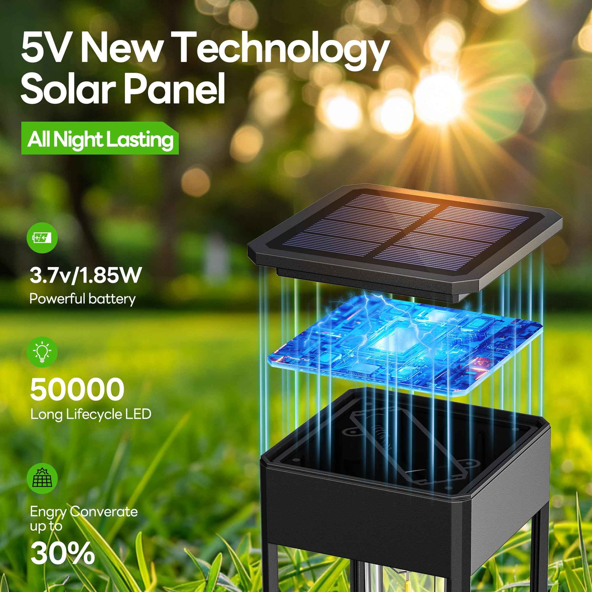 8 Pack Solar Pathway Lights Outdoor - 12Hrs Waterproof IP65 Solar Powered Walkway Lights for Yard, Garden, Sidewalk (Cool White) - Perfect for Driveways, Patios & Landscaping