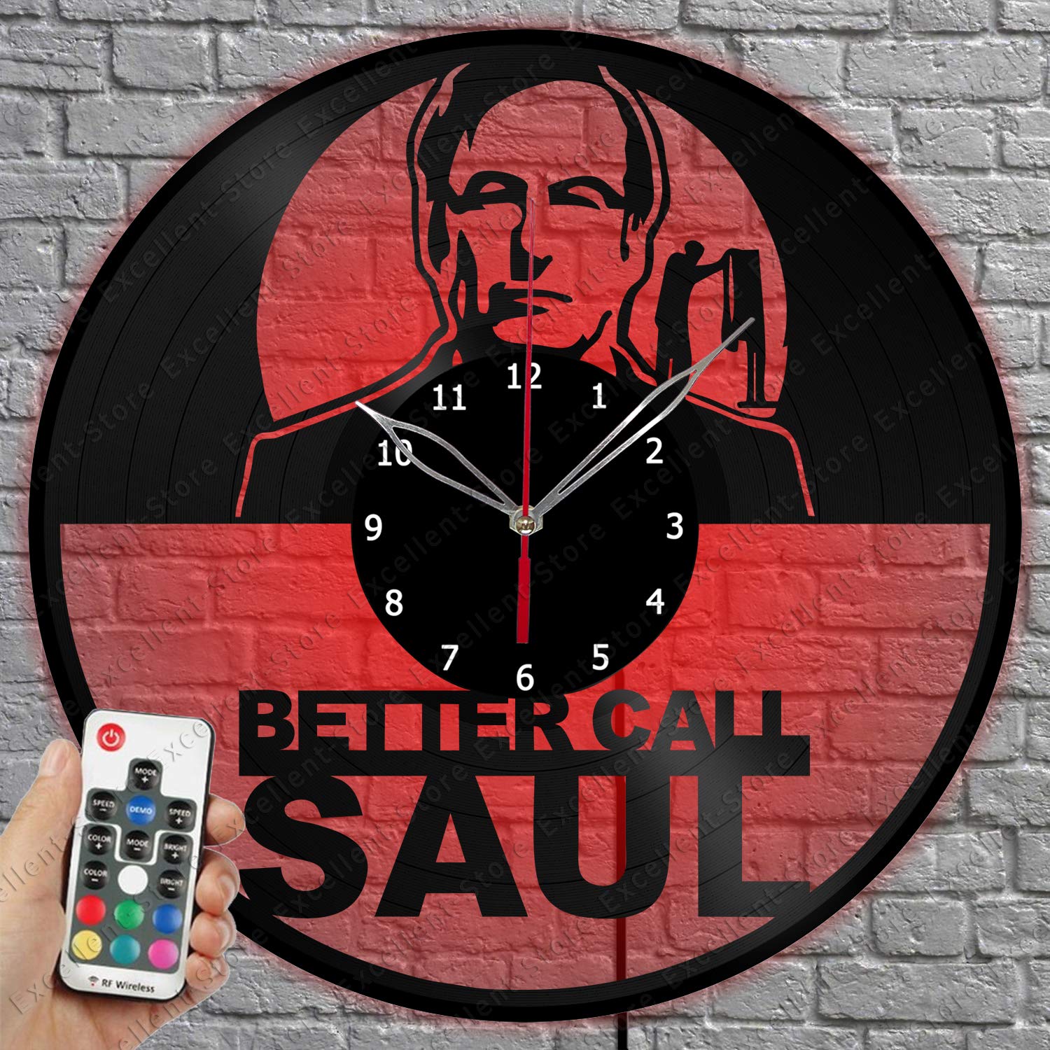 Better Call Saul LED Vinyl Record Wall Clock - Handmade Vinyl Art Home Decor - Unique Custom Music Gift for Fans - Perfect for Living Room, Bedroom & Office Decor