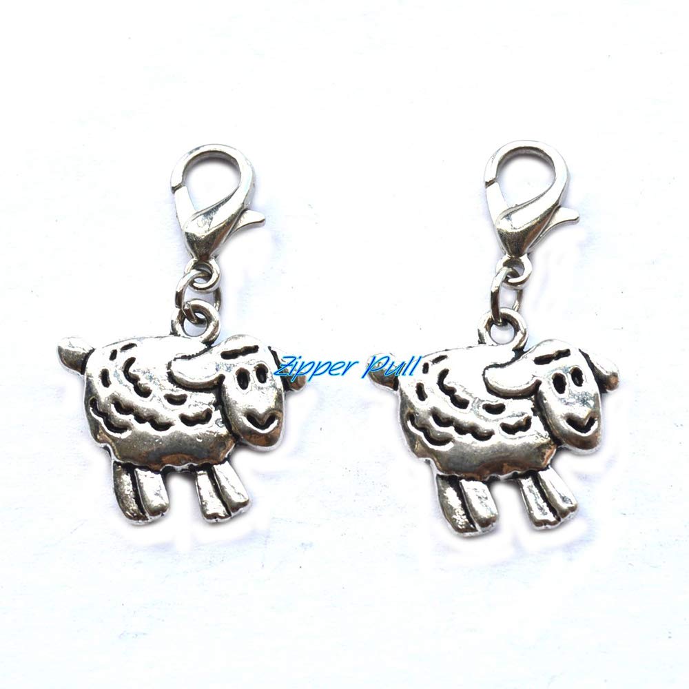 Handmade Sheep Charm Pendant - Lamb Bracelet & Zipper Pull with Lobster Clasp, Farm Animal Jewelry Accessory for DIY Crafts, Planner Decor, Keychain & Bag Charm | Perfect for Scrapbooking, Gift Giving & Farmhouse Style Decorations