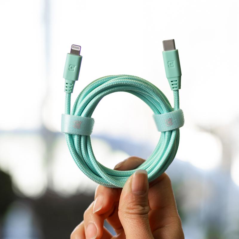 2M/6.6ft Braided USB-C to Lightning Cable Fast Charging Cord - Compatible with iPhone 14/13/12/11/X/8 & More - Durable Nylon for Home, Office, Car Charging