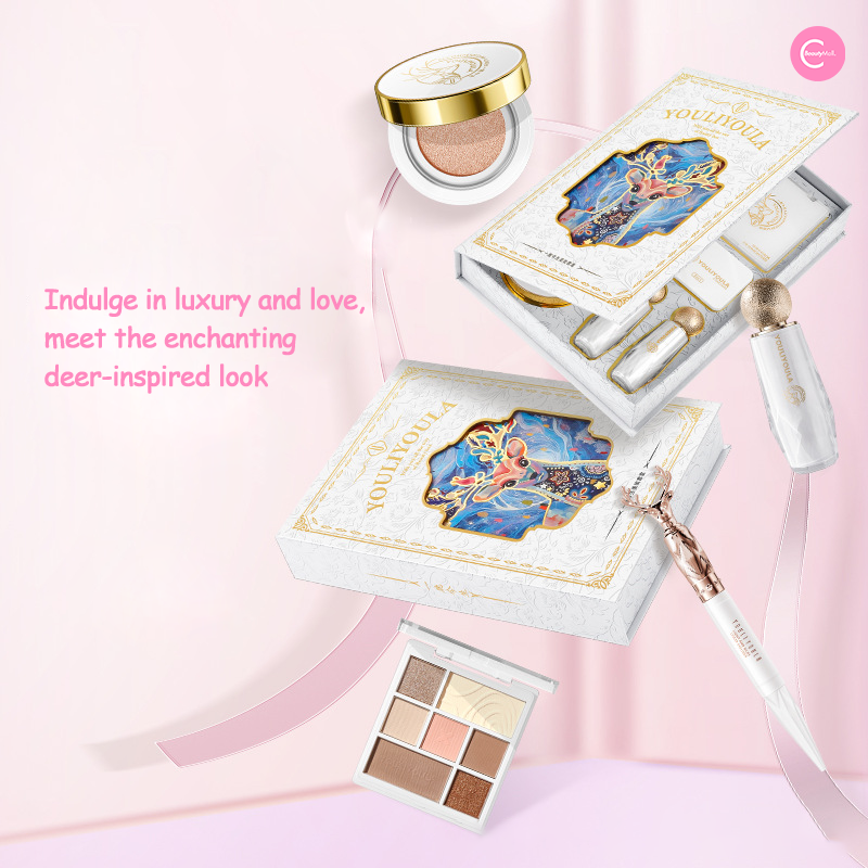 Youli Youla One Deer One Life Christmas 8-Piece Makeup Gift Set - Perfect Holiday Beauty Present for Women, Party & Gift Giving