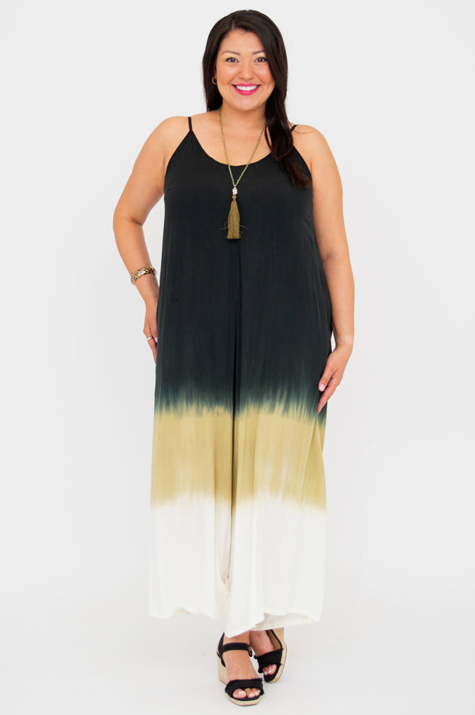 Ender Jumpsuit for Women - Black Dip Dye One Piece Romper | Stylish Casual Outfit for Streetwear, Party & Date Night