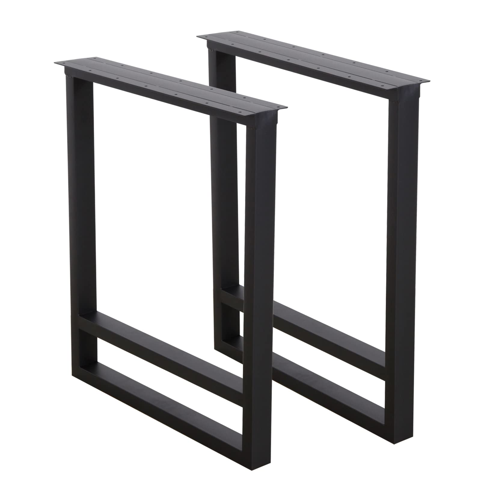 Heavy Duty Metal Table Legs Set of 2 - 28x24 Inch Square Tube Iron Desk Legs for Dining, Office & DIY Furniture - Sturdy Steel Bench Legs in Country Style - Perfect for Home, Restaurant & Workshop Use