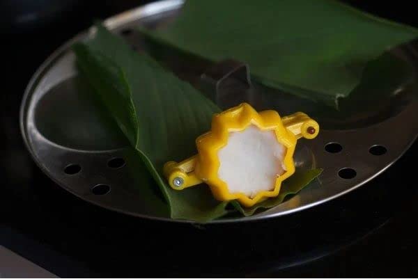 Plastic Ganpati Modak Mould Set of 2 (Small Size) - Yellow | Modak Maker for Indian Sweets | Perfect for Ganesh Chaturthi & Diwali Festivals