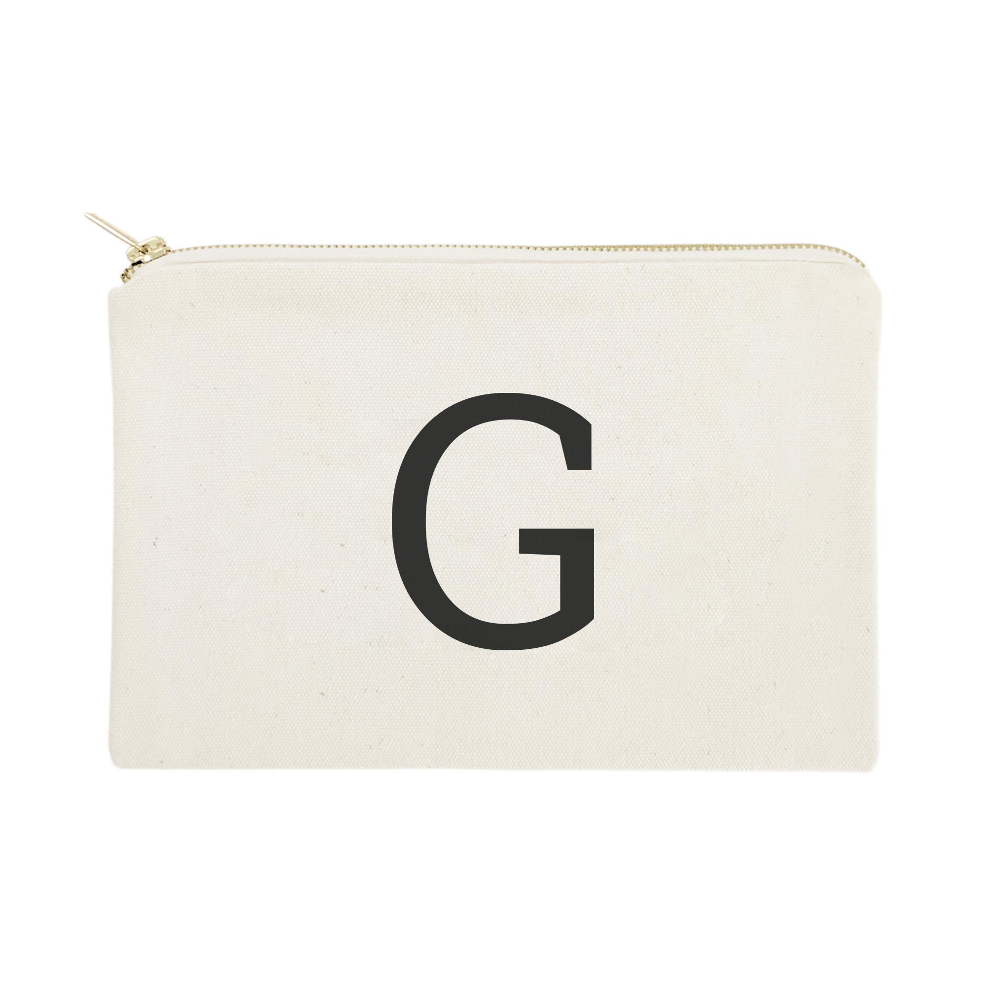Personalized Monogram Initial G Cosmetic Bag - Cotton & Canvas Travel Makeup Pouch for Women | Perfect for Travel, Gym, and Everyday Use